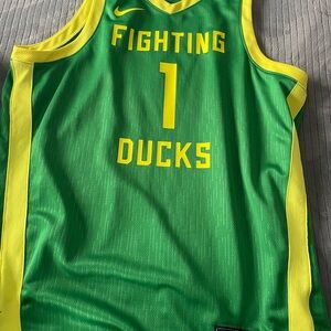 Nike Green and Yellow Fighting Ducks Jersey